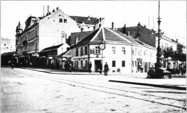 THE WINE-SHOP WHICH IS POINTED OUT TO VISITORS AS "THE CRADLE OF THE WAR"