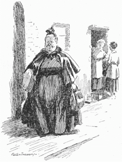 "I 'EAR SHE'S 'AD A LEGACY O' TWENTY POUNDS LEFT 'ER."
"YES, SHE 'AS. BUT ONE GOOD THING ABOUT 'ER IS, 'ER WEALTH AIN'T SPOILT 'ER."