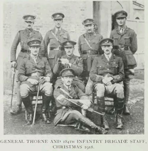 General Thorne And 184th Infantry Brigade Staff,
Christmas 1918.