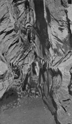 PHOTOGRAPH SHOWING A NARROW PASSAGE IN THE CAVERN OF FONT-DE-GAUME ON THE BEUNE