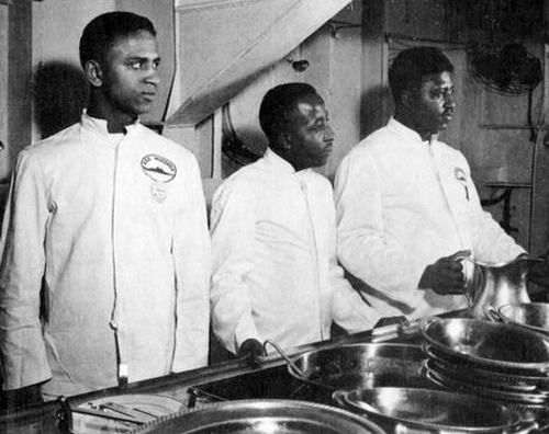 Mess Attendants, USS Wisconsin, 1953