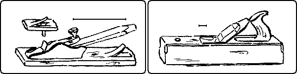 Fig. 99. Adjustable Chisel-Gage. Fig. 100. Wooden Bench-Plane.