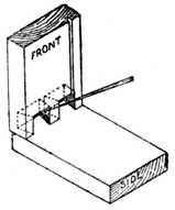 Fig. 278.—Marking
    Pins on Drawer Side.