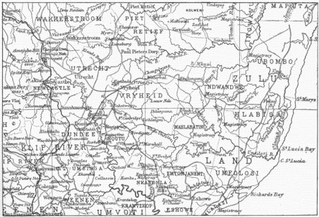 Map of Zululand and adjoining Portions of Natal.