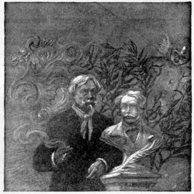 PORTRAITS OF THE FRÈRES DE GONCOURT.

Part of a design by Willette, in Le Courrier Français, 1895.