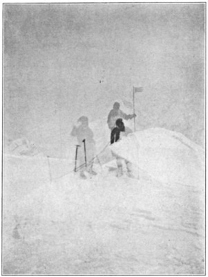 Robert Tatum raising the Stars
and Stripes on the highest point in North America.