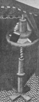 Fig. 144. Screw-desk. From a fifteenth century MS. in the Bibliothèque de l'Arsenal, Paris.