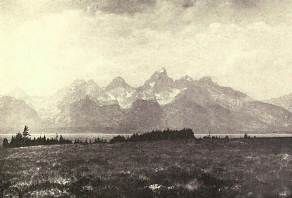 THE TETON MOUNTAIN FROM JACKSON HOLE, SOUTH OF YELLOWSTONE