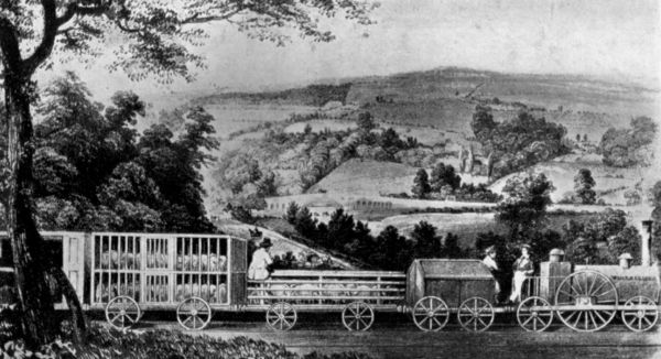 PRIMITIVE GREAT WESTERN RAILWAY TRAIN BETWEEN
BRISTOL AND BATH, PASSING KELSTON.