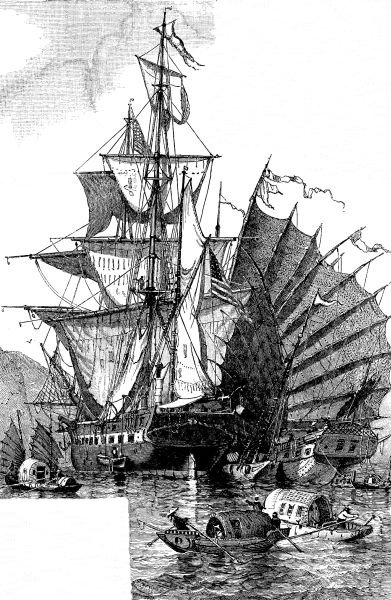 A CLIPPER-SHIP LOADING WITH TEA AT HONG-KONG.