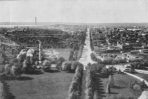 VIEW LOOKING WEST FROM THE CAPITOL.