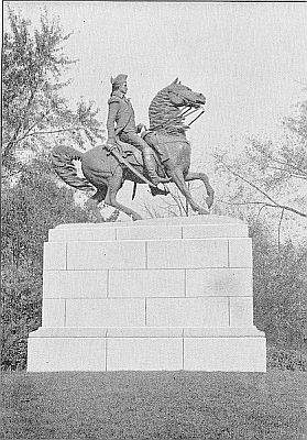 EQUESTRIAN STATUE OF GEORGE WASHINGTON.