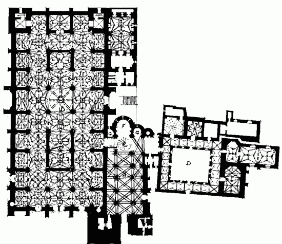 KEY OF PLANS OF NEW AND OLD CATHEDRALS OF SALAMANCA