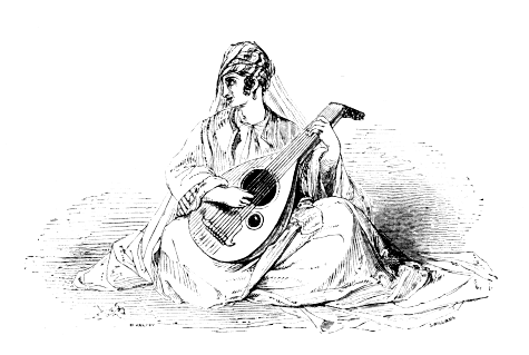 Enees-el-Jelees playing on the Lute