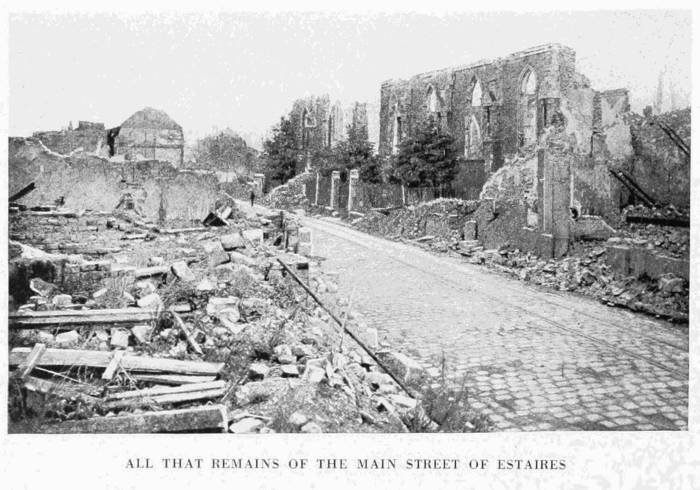 ALL THAT REMAINS OF THE MAIN STREET OF ESTAIRES