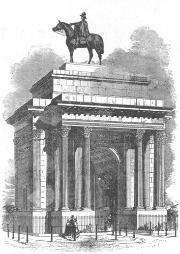 THE STATUE IN THE POSITION WHICH RAISED SUCH A STORM OF
OPPOSITION.

From the "Illustrated London News."