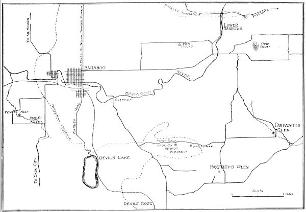 MAP OF THE INTERESTING BARABOO REGION.