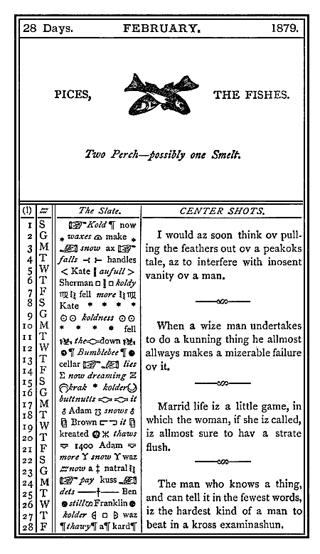 almanac February 1879