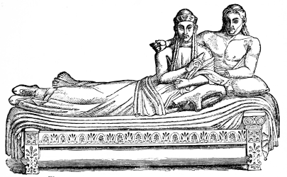 Fig. 258.—Sarcophagus of Terra-cotta from Cære.
(Louvre.)