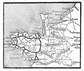 Map of Brittany showing routes