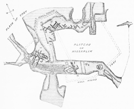 Plan IV.—Plan of Troy at the Epoch of Priam, according
to Dr. Schliemann’s Excavations.