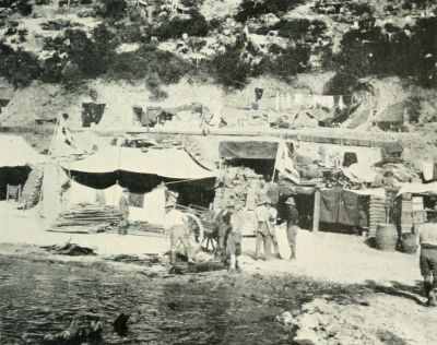 EARLY HOSPITALS ON ANZAC BEACH.