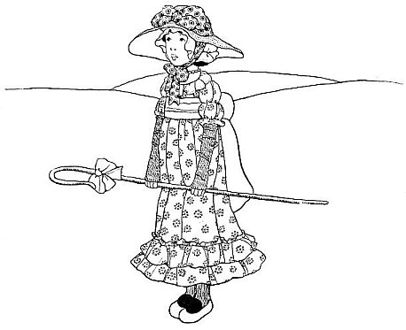 Bo-Peep with crook but no sheep