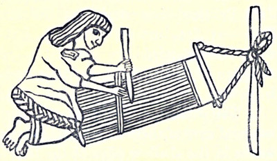 A woman weaving