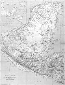 Map of Guatemala and the adjacent countries