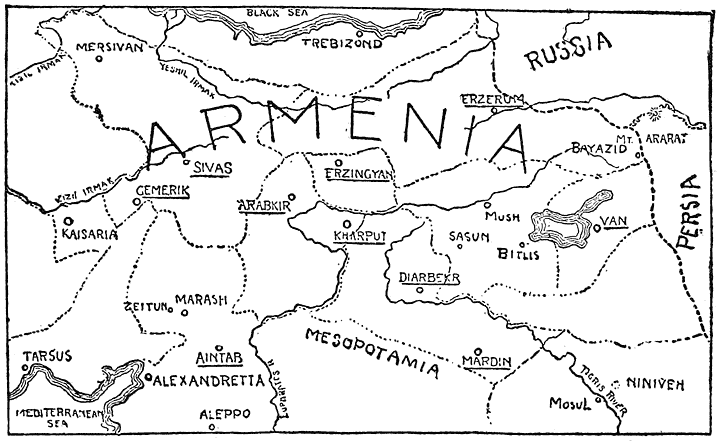 Map of Armenia.