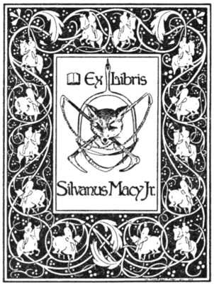 Book-plate of Silvanus Macy Jr.