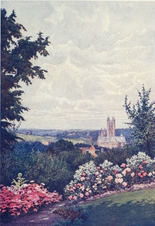 Image unavailable: THE CATHEDRAL, ST MARTIN’S CHURCH TOWER, AND HARBLEDOWN

From the Priory Garden, Canterbury