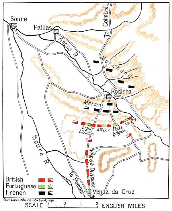 Map of the combat of Redinha