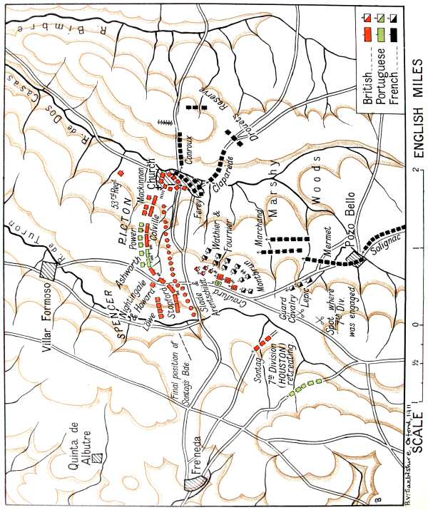 Map of the battle of Fuentes De Oñoro, May 5, 1811.