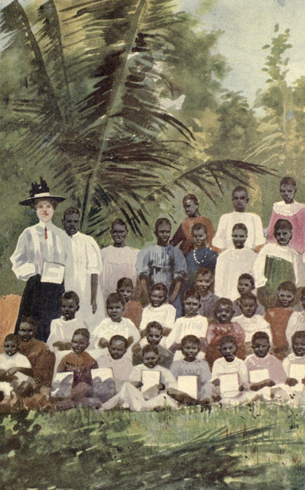 GIRLS' CLASS AT YARRABAH SCHOOL