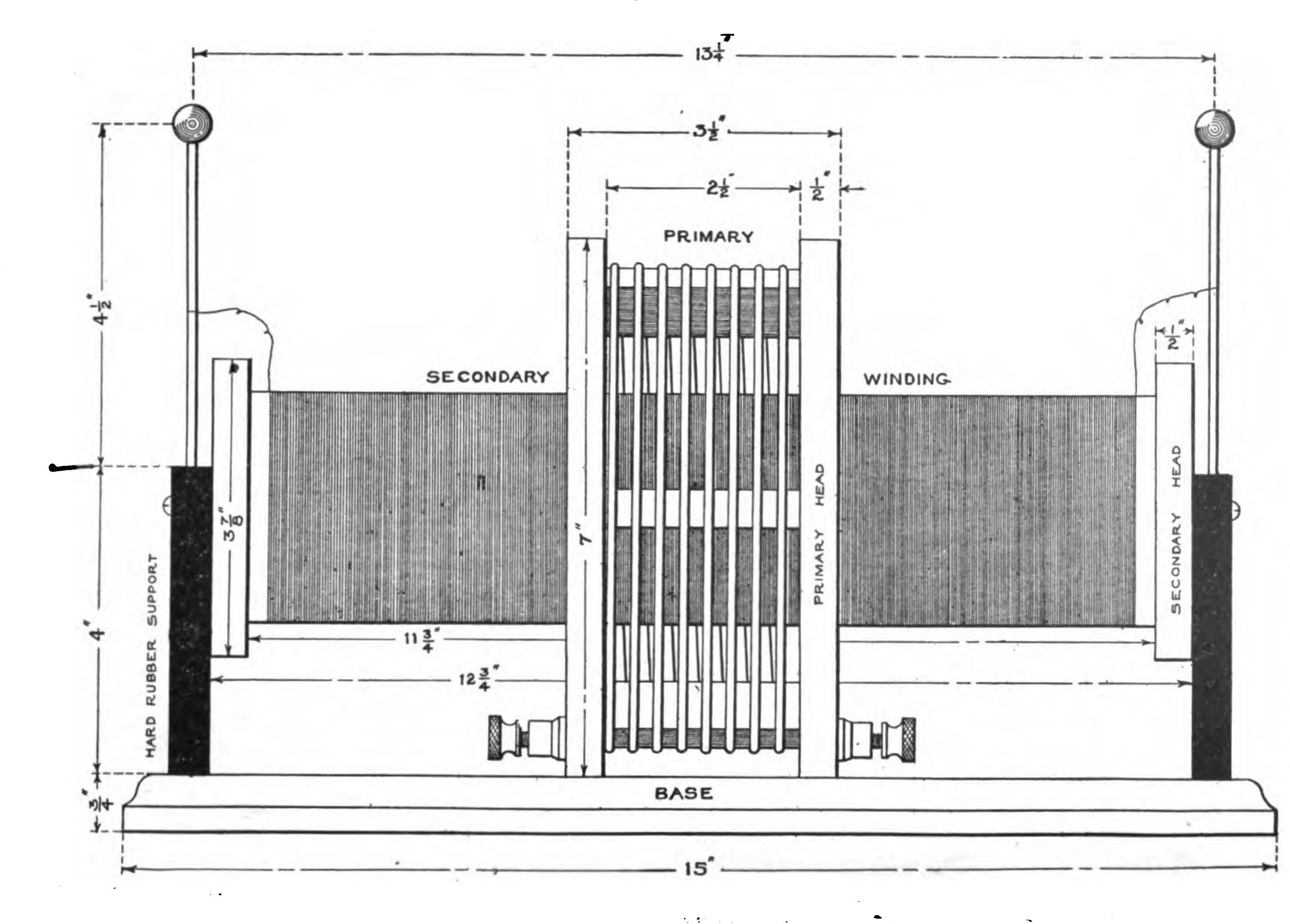 FIG. 175.—Front View of the completed Tesla Coil.