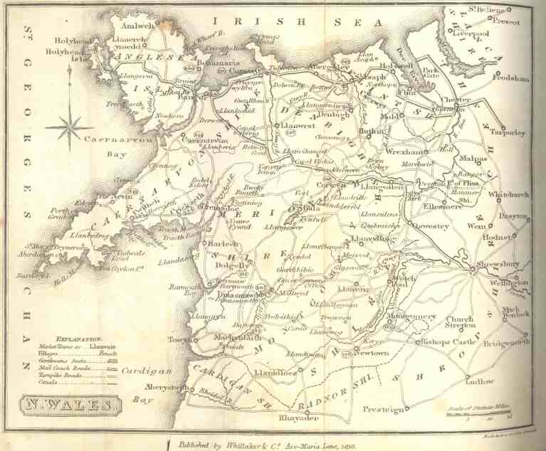 Map of North Wales