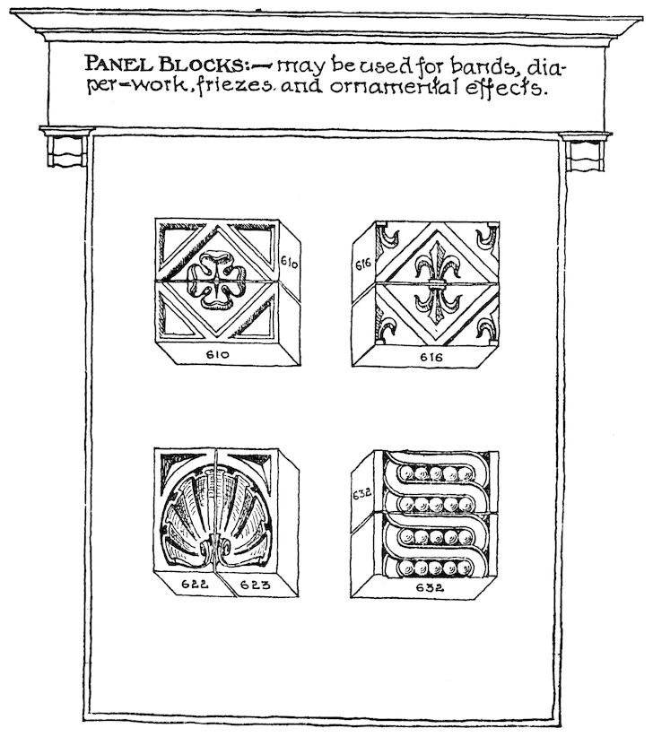 PANEL BLOCKS:—may be used for bands, diaper-work, friezes, and ornamental effects.