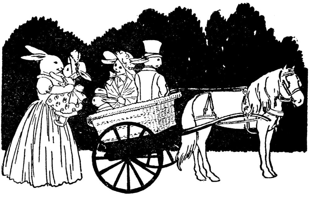 bunnies in horse cart