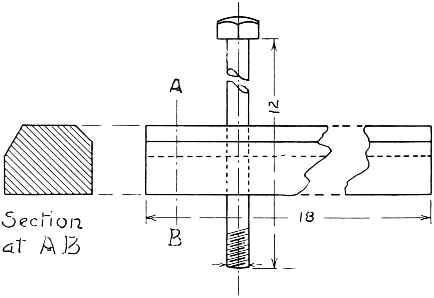 Elevation and section; broken view