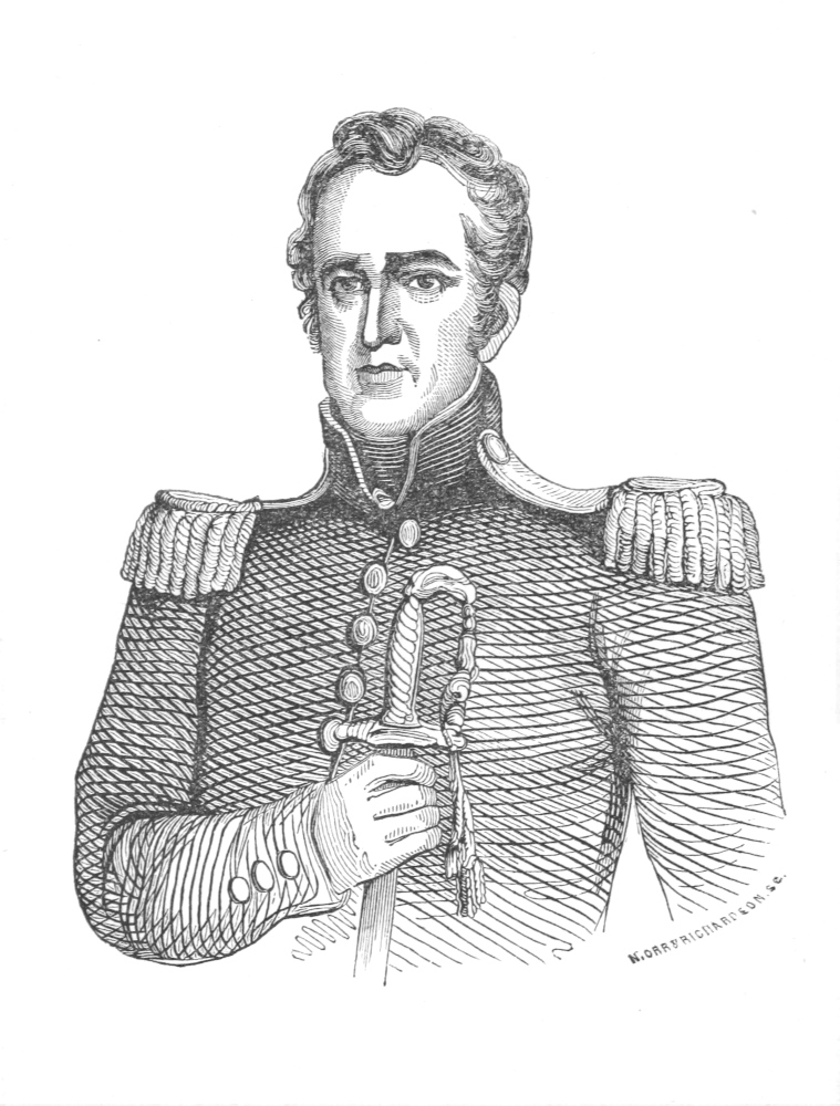 portrait, in uniform, head and torso, right hand holding a sword below the haft.