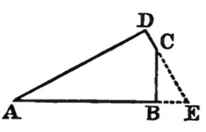 Triangle ABD
with point C on side DB and external point E with dashed lines.