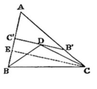 Triangle
ABC with cevians concurrent at D and harmonic points B', C', E.