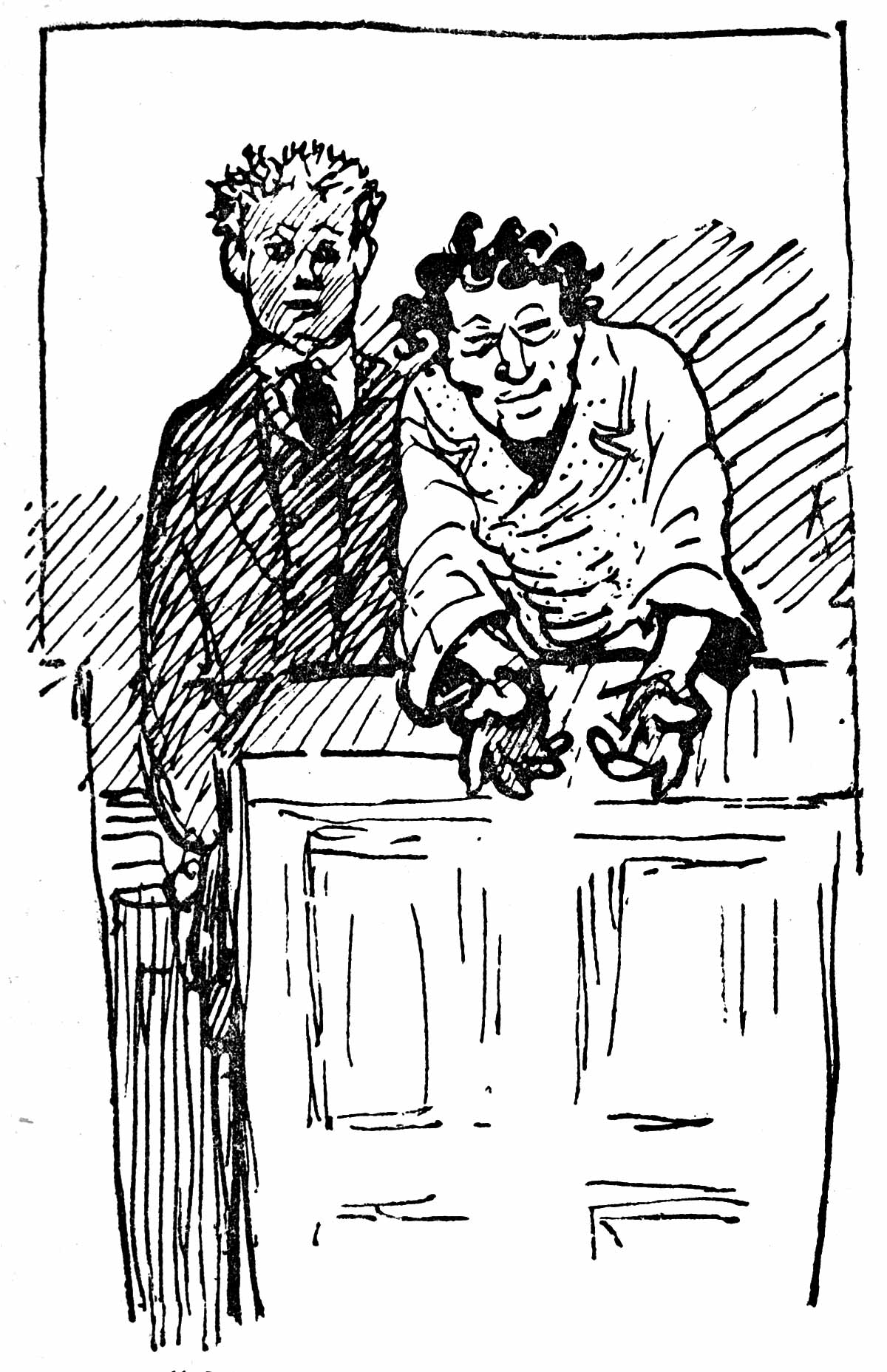 Two men, one in a suit, standing behind the other, both behind a podium.