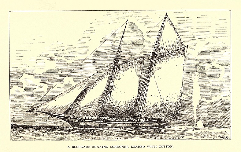A BLOCKADE-RUNNING SCHOONER LOADED WITH COTTON