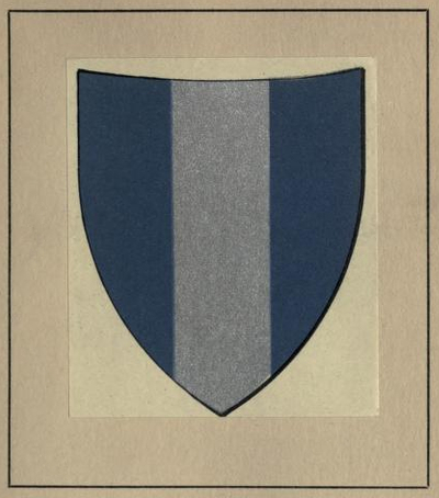 Abati shield: single central vertical silver stripe on blue field.