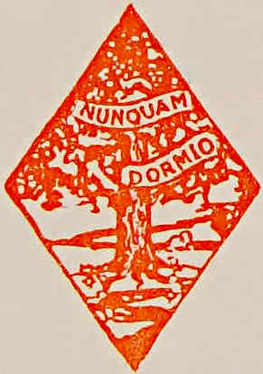 Tree with banner that says NUNQUAM DORMIO